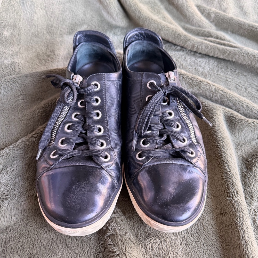 Black Leather Sneakers